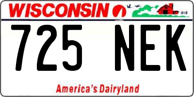 WI license plate 725NEK