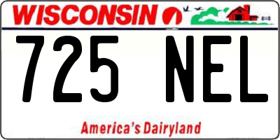 WI license plate 725NEL