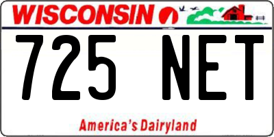WI license plate 725NET