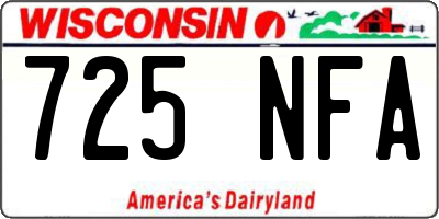 WI license plate 725NFA