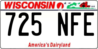 WI license plate 725NFE