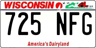WI license plate 725NFG