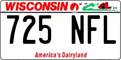 WI license plate 725NFL