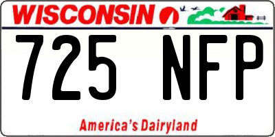 WI license plate 725NFP