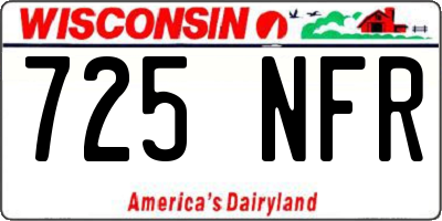 WI license plate 725NFR