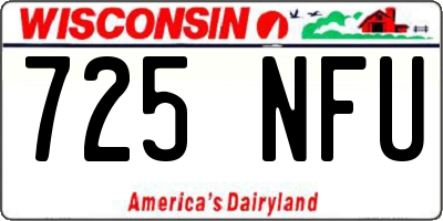 WI license plate 725NFU