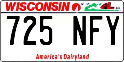 WI license plate 725NFY
