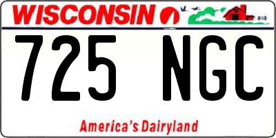 WI license plate 725NGC