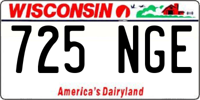 WI license plate 725NGE