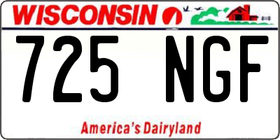 WI license plate 725NGF