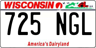 WI license plate 725NGL