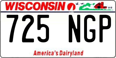 WI license plate 725NGP