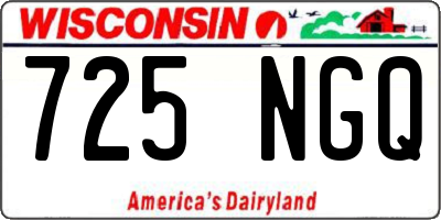 WI license plate 725NGQ