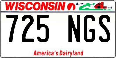 WI license plate 725NGS
