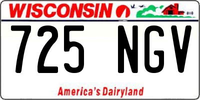 WI license plate 725NGV