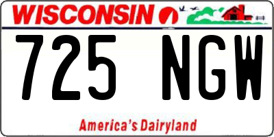 WI license plate 725NGW
