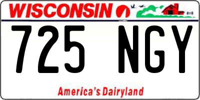 WI license plate 725NGY