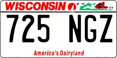 WI license plate 725NGZ