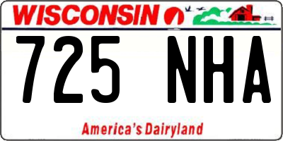 WI license plate 725NHA
