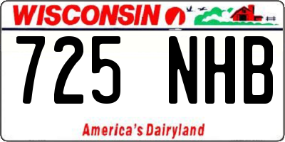 WI license plate 725NHB