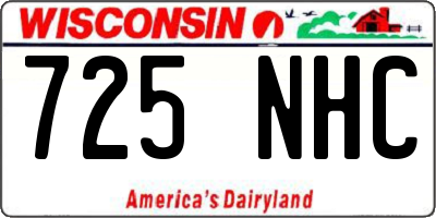 WI license plate 725NHC