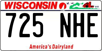 WI license plate 725NHE