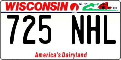 WI license plate 725NHL