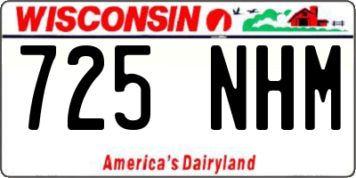 WI license plate 725NHM