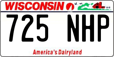 WI license plate 725NHP