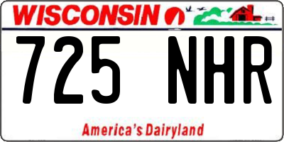 WI license plate 725NHR