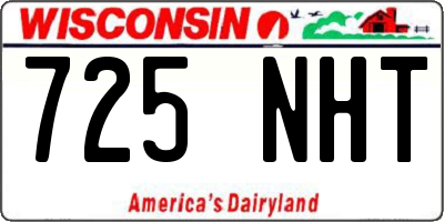 WI license plate 725NHT