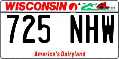 WI license plate 725NHW