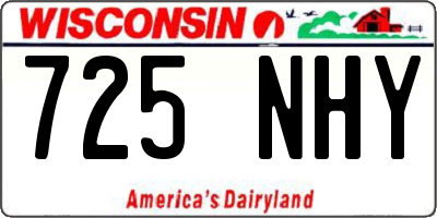 WI license plate 725NHY