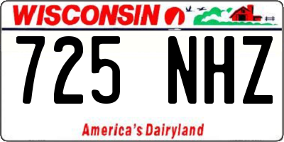 WI license plate 725NHZ