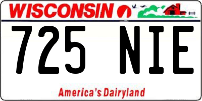 WI license plate 725NIE
