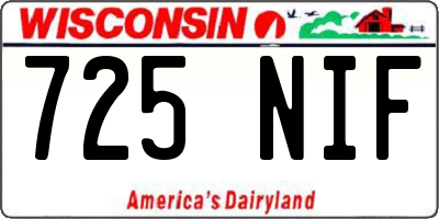 WI license plate 725NIF