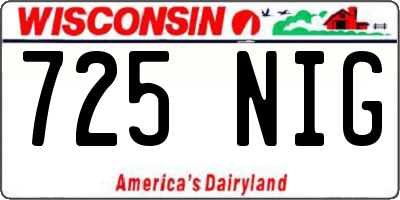 WI license plate 725NIG