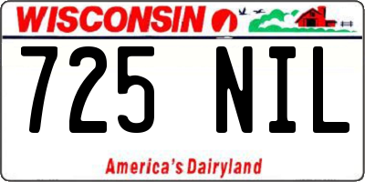 WI license plate 725NIL