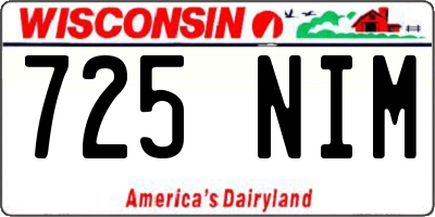 WI license plate 725NIM