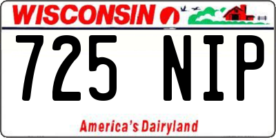 WI license plate 725NIP