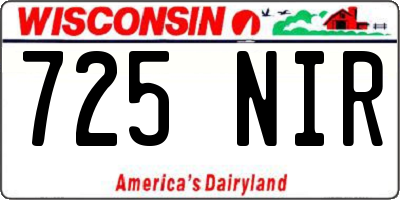 WI license plate 725NIR