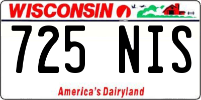 WI license plate 725NIS