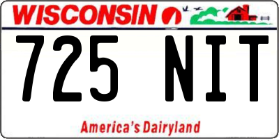 WI license plate 725NIT