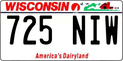 WI license plate 725NIW