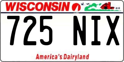 WI license plate 725NIX