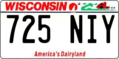 WI license plate 725NIY
