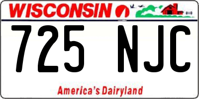 WI license plate 725NJC