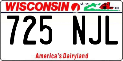 WI license plate 725NJL