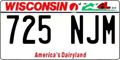 WI license plate 725NJM
