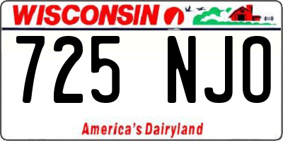 WI license plate 725NJO